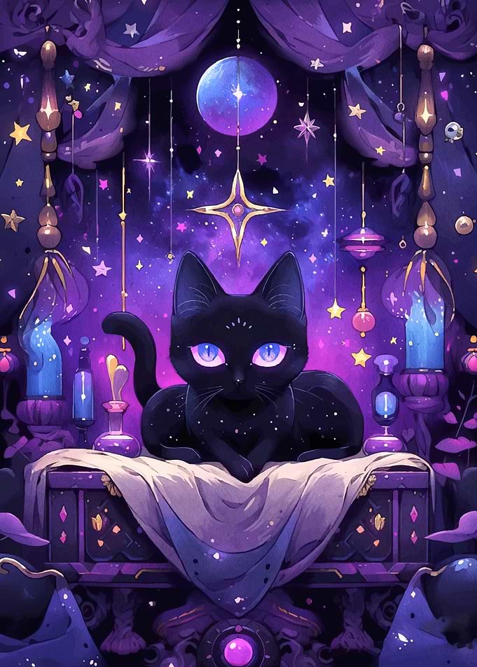 Celestial Cat Purple Eyes