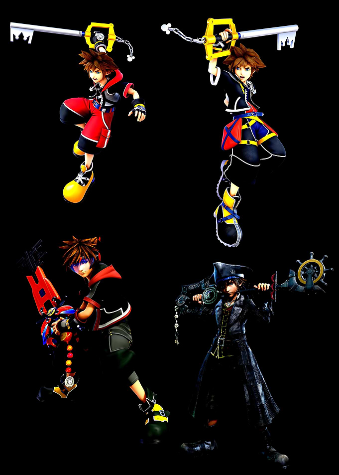 Kingdom Hearts Characters with Keyblades