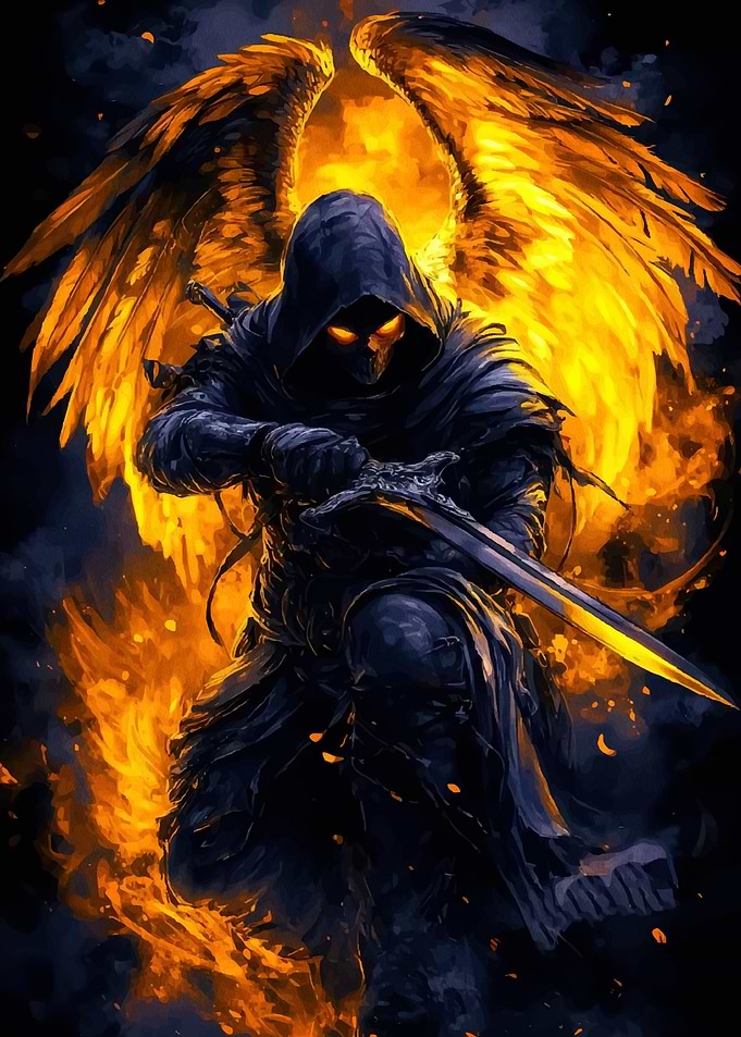 Dark Angel Warrior Flaming
