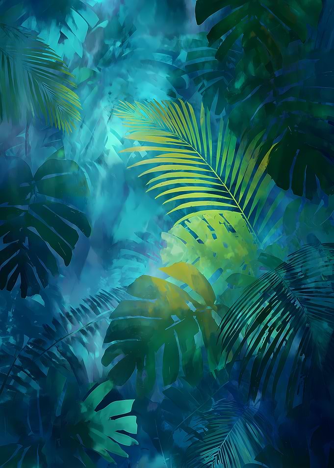 Tropical Leaves Watercolor Painting