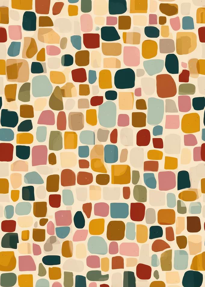 Abstract Mosaic Pattern with Earth Tones