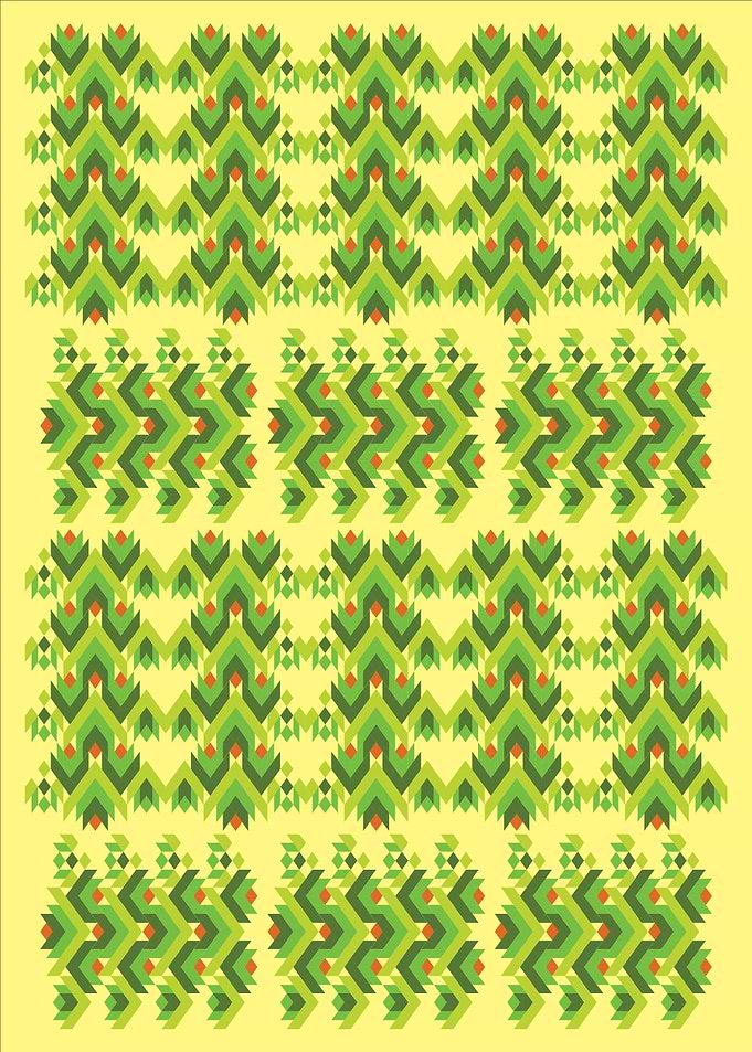 Geometric Green and Yellow Pattern