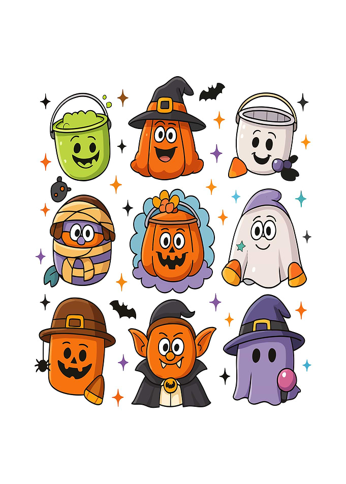 Cute Halloween Cartoon Character Collection