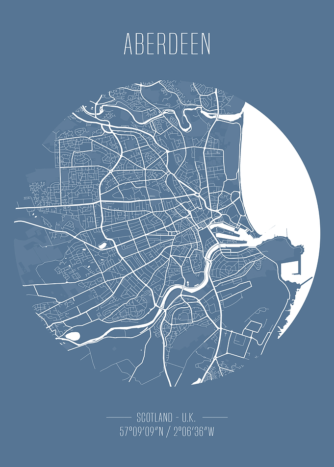 Aberdeen Scotland City Map Art Print