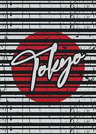 Tokyo Graphic Art with Japanese Flag