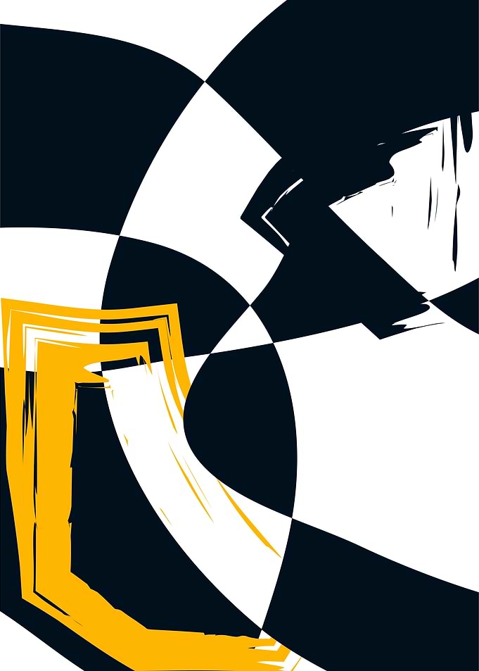 Abstract Geometric Art with Bold Colors