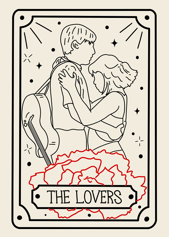 The Lovers Tarot Card Illustration Hadestown