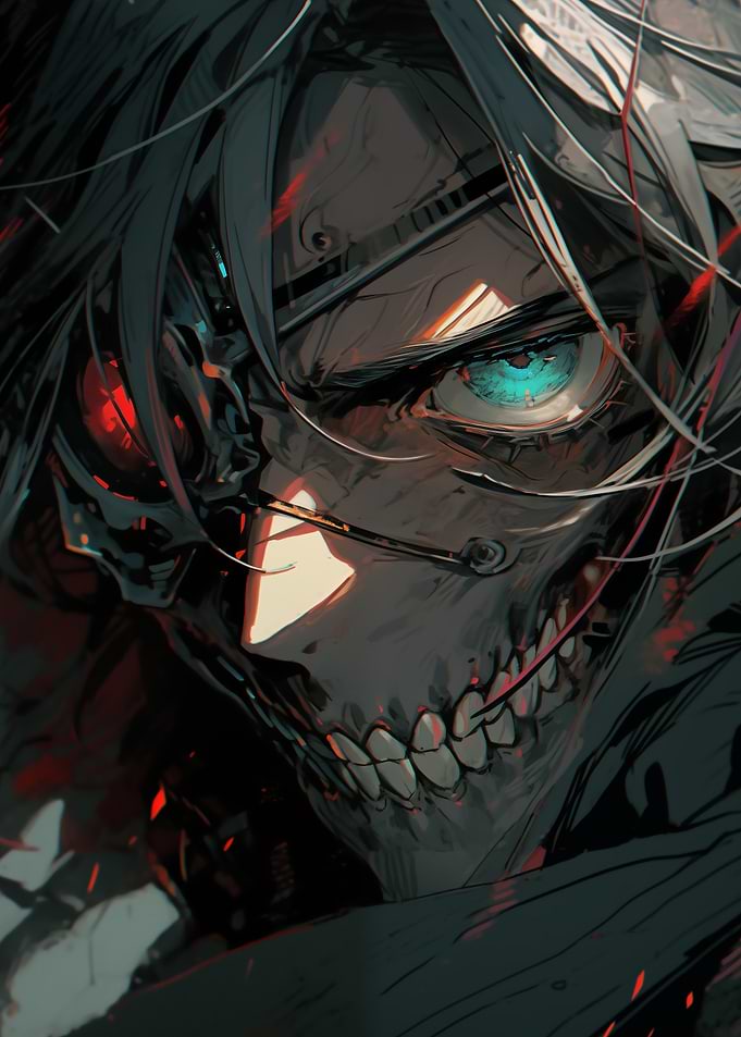 Cyberpunk Cyborg Anime Character Portrait