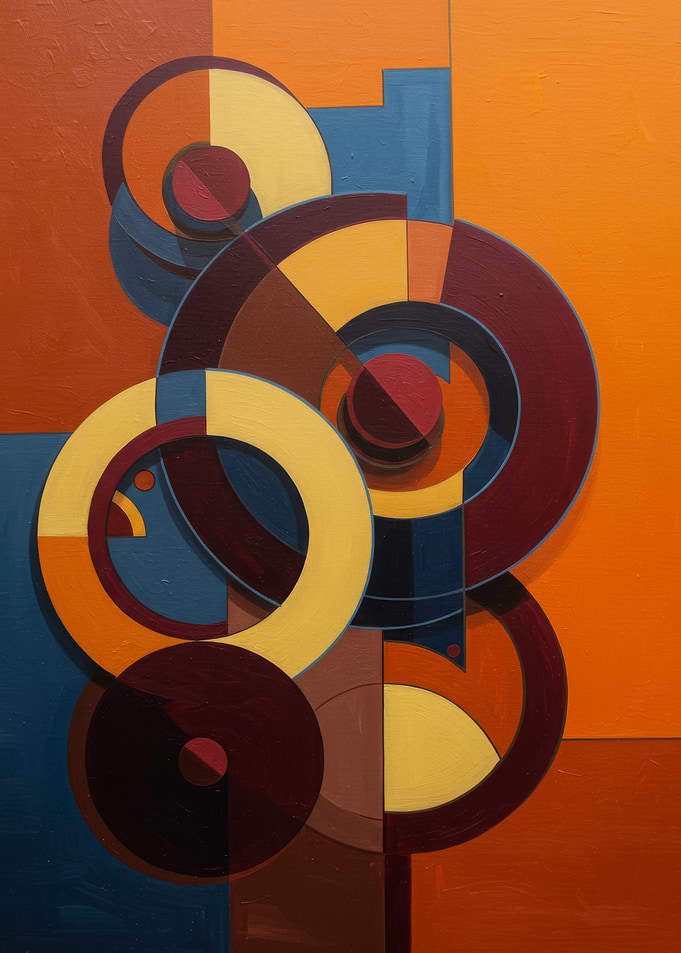 Abstract Geometric Circles Painting