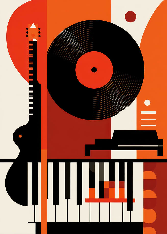 Abstract Musical Instruments Composition