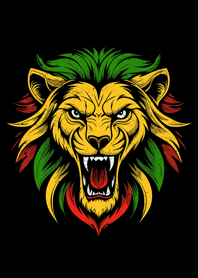 Rasta Lion - Red Gold & Green