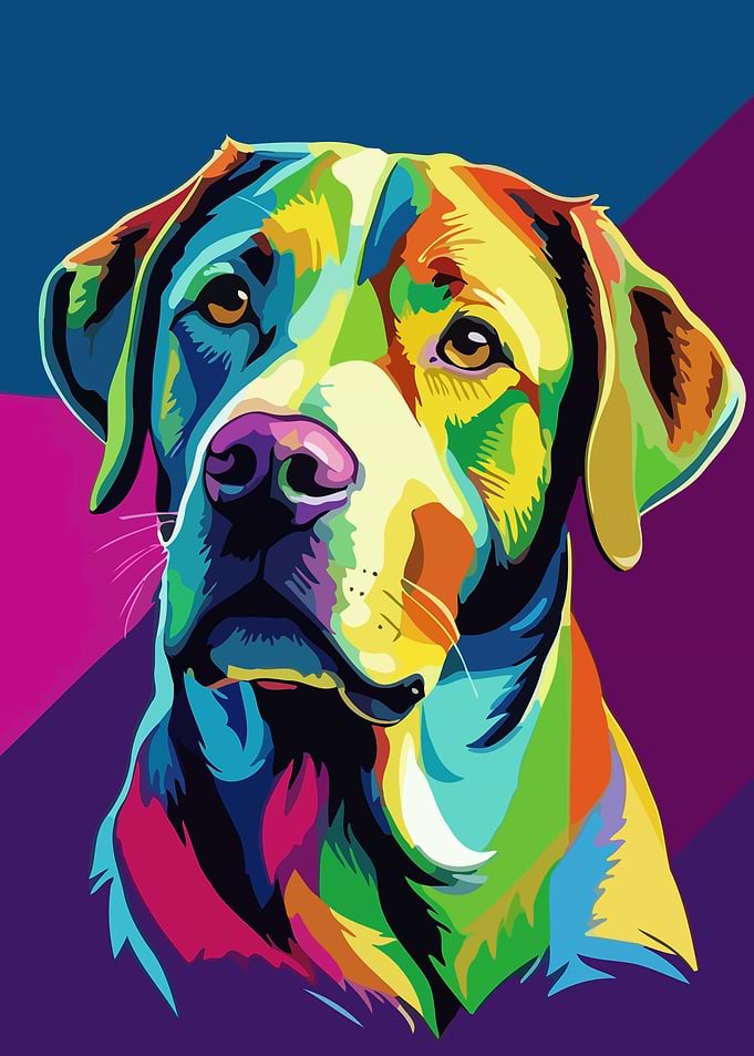 Colorful Labrador Retriever Pop Art Portrait