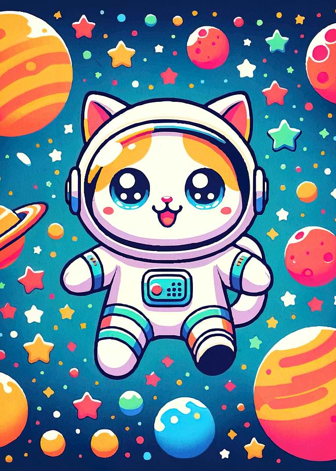 Cat Astronaut Space