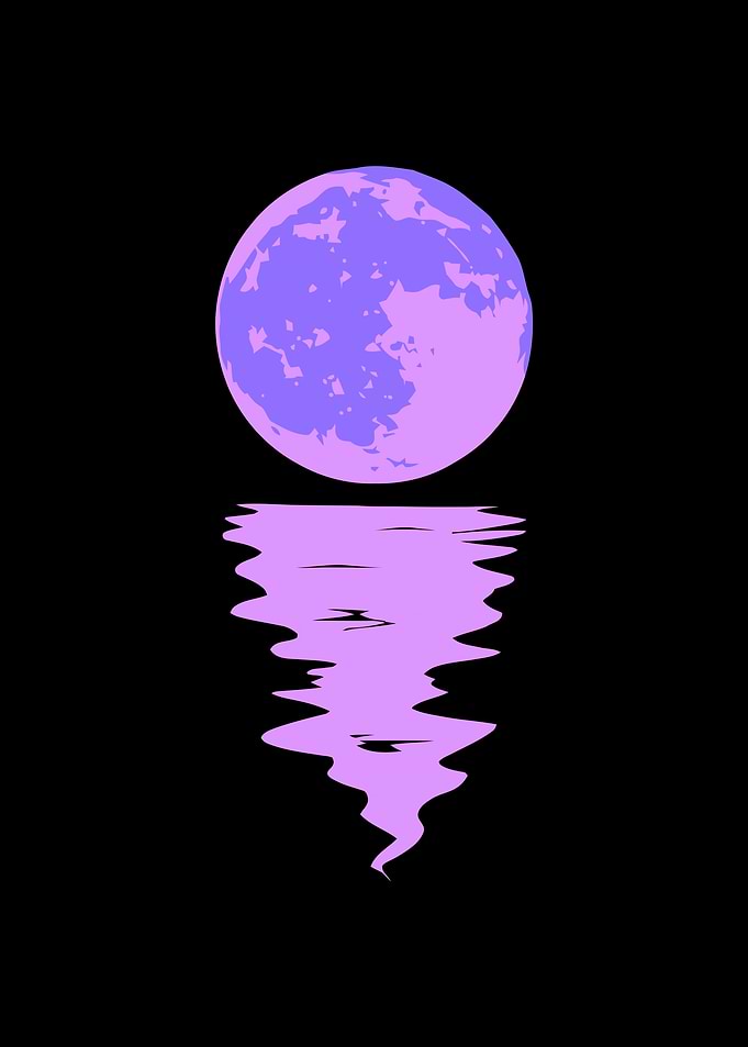 Dreamy Full Moon – Minimal Night Sky Wall Art for Bedroom Decor