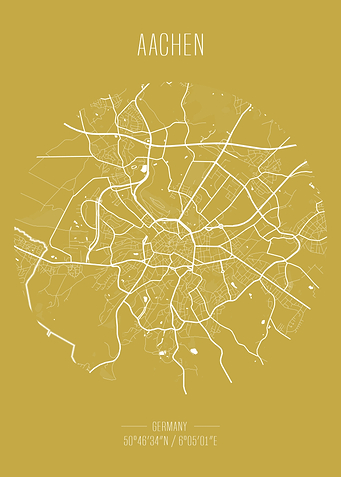 Aachen Map Art Print