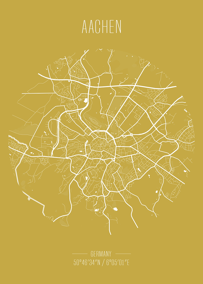 Aachen Map Art Print