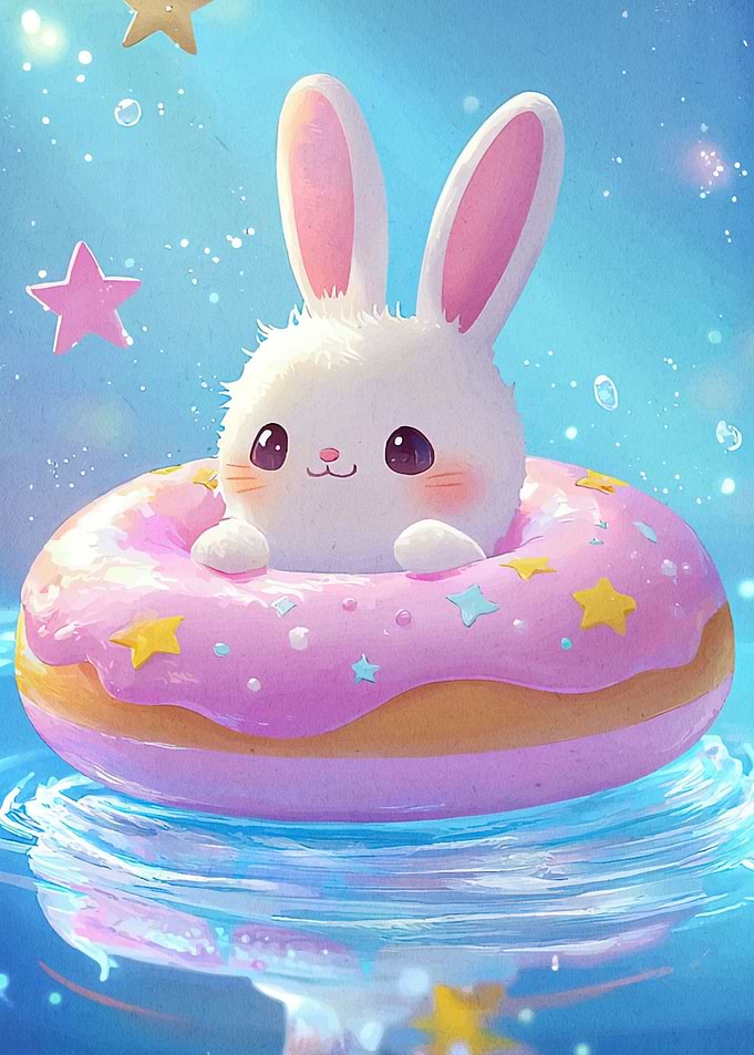 Cute Bunny Donut Float
