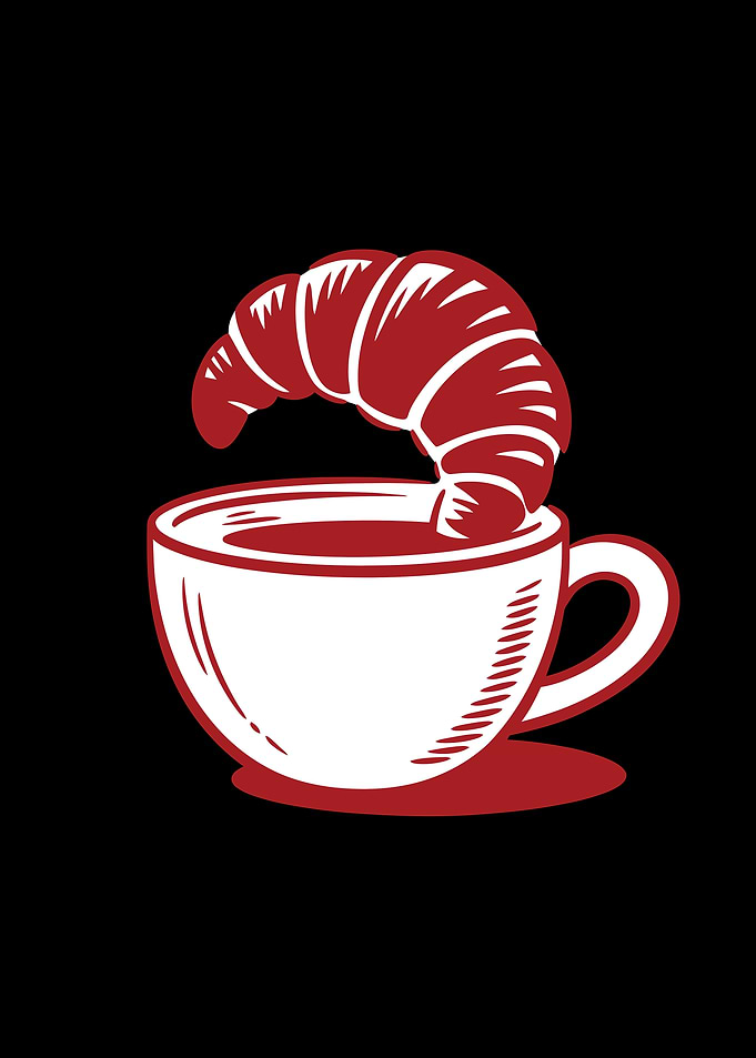 Croissant and Coffee Cup