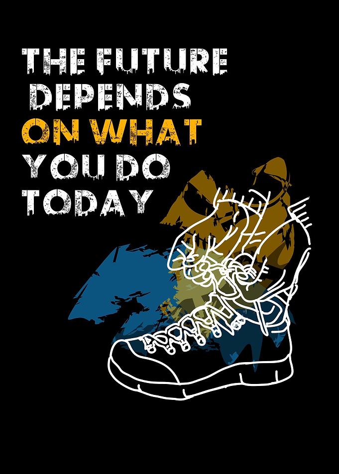 Motivational Hiking Boot Graphic Art
