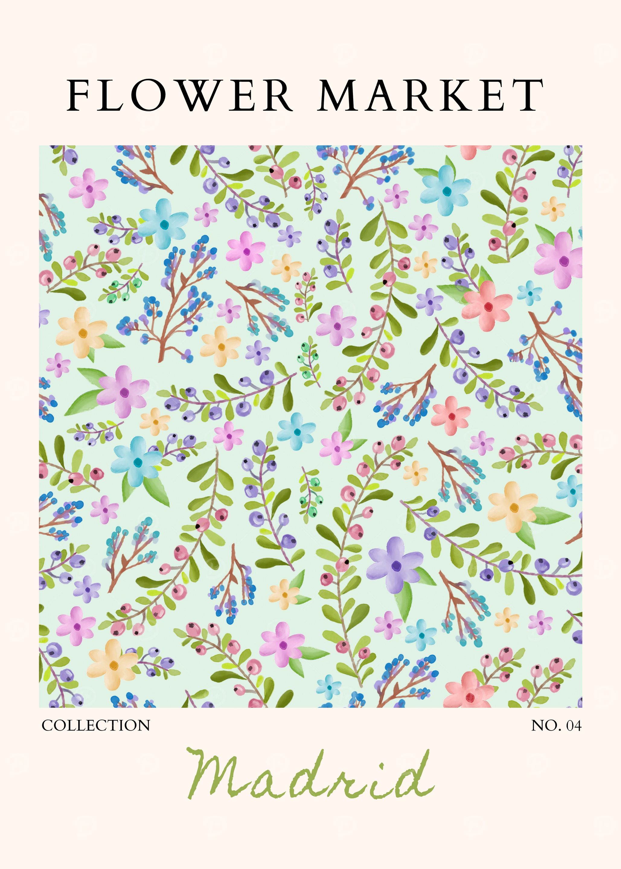 Flower Market Madrid Floral Pattern