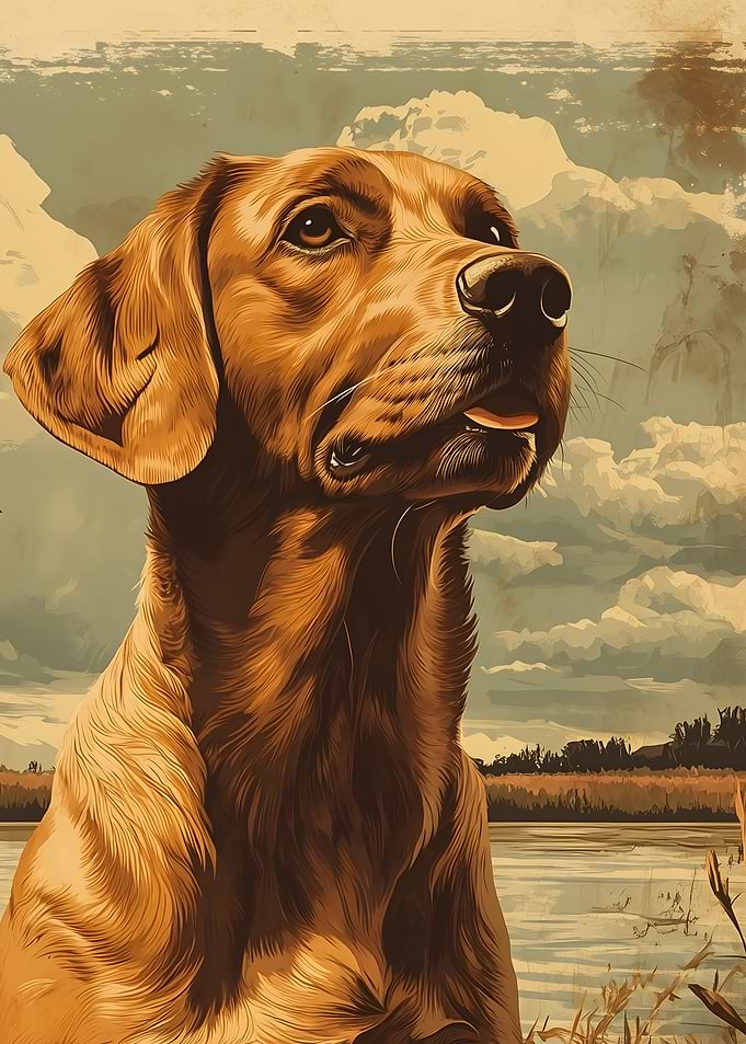 Golden Dog Portrait in Nature