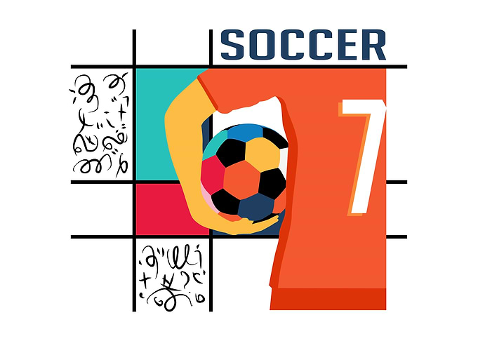 Soccer Player with Ball Graphic Art