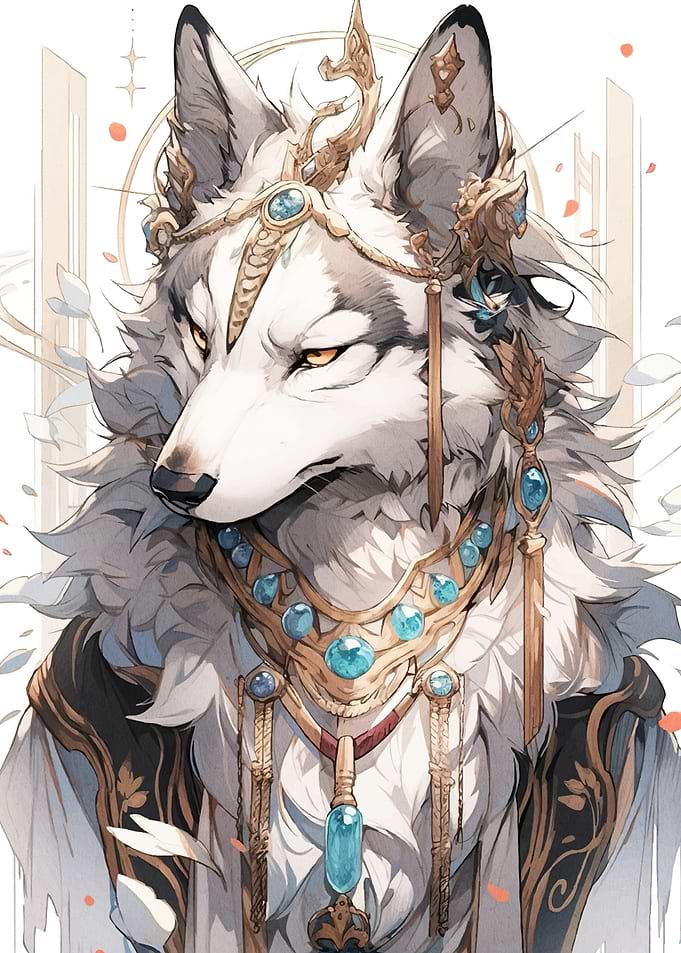 Ornate Wolf Portrait