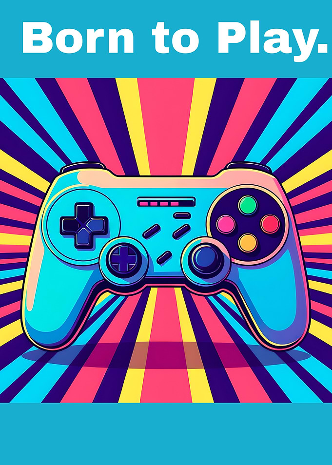 Born to Play Game Controller Art