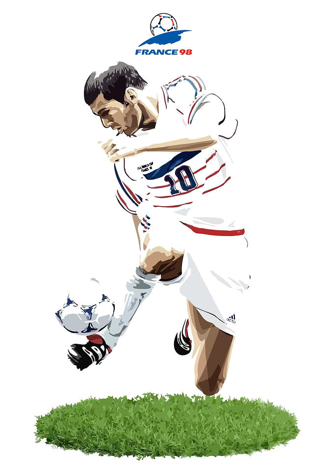 Zinedine Zidane France 98 Illustration