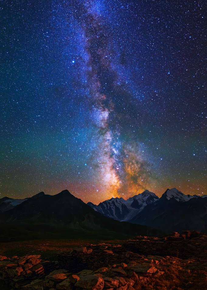 Milky Way Galaxy and horizon
