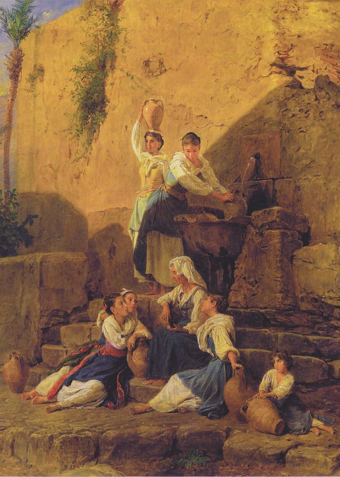 Italian Women at Fountain Painting
