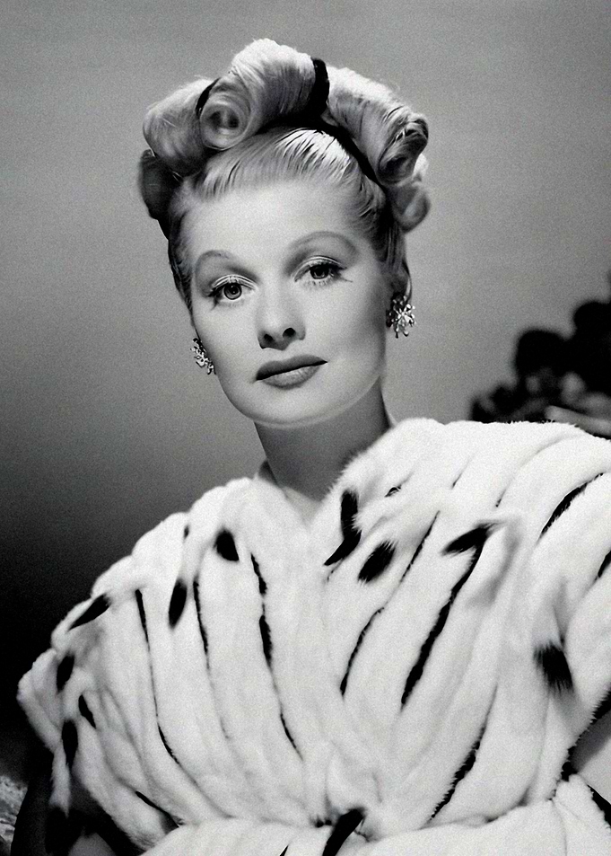 Lucille Ball Portrait in Fur Coat