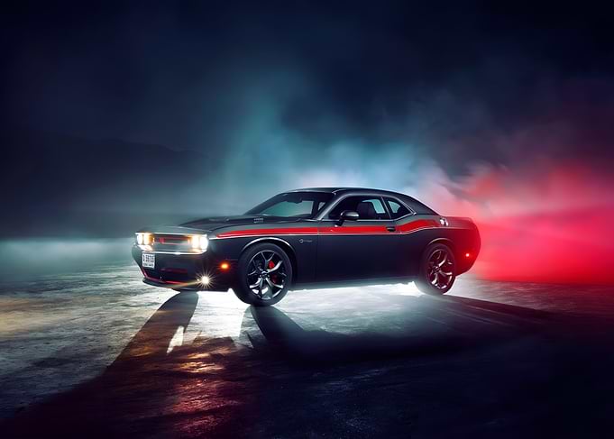 Dodge Challenger in Dramatic Lighting