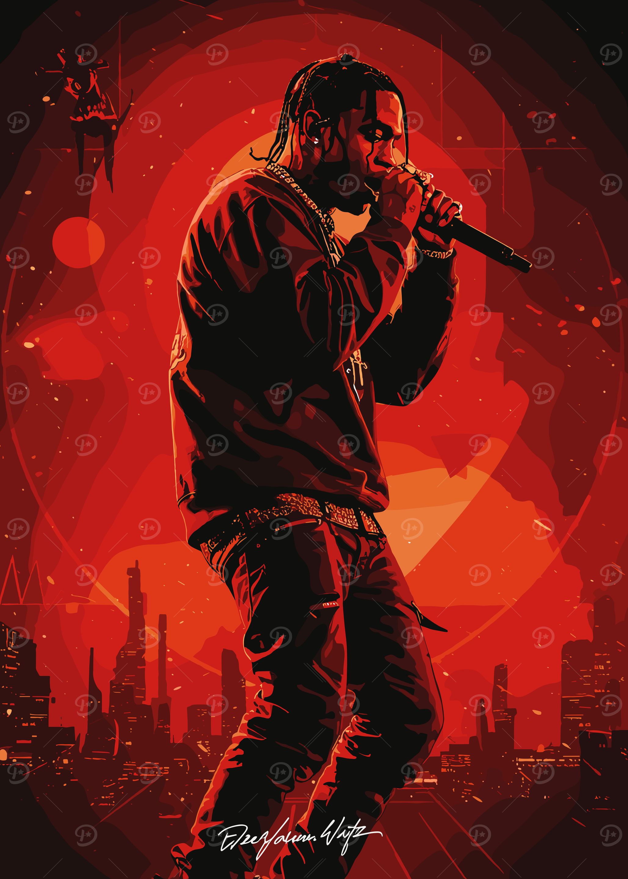 Travis Scott Performing Red Art
