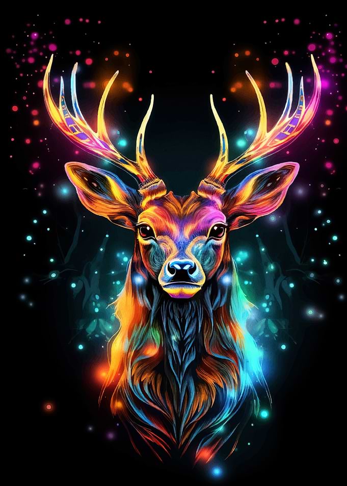 Colorful Deer Glowing Lights