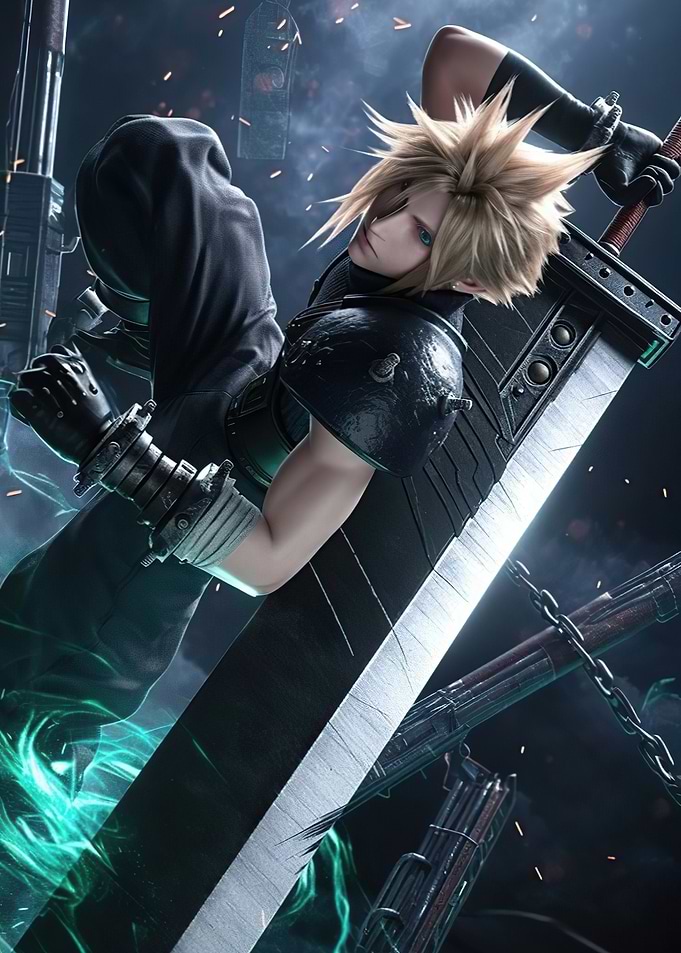 Cloud Strife with Buster Sword