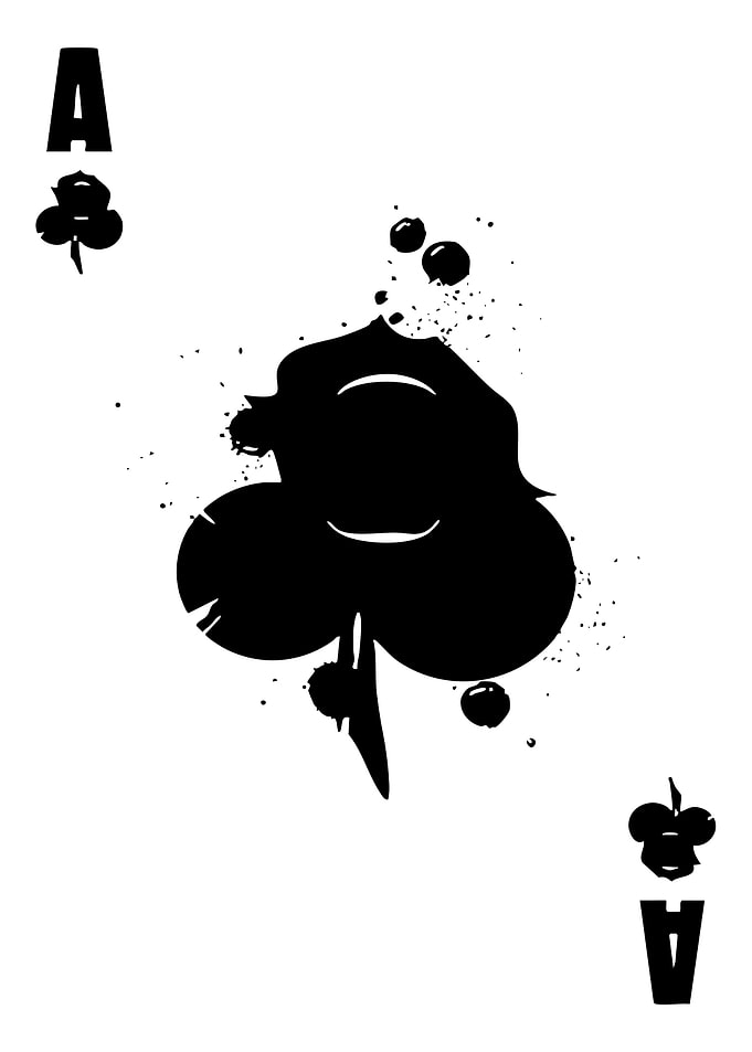Ace of Clubs Black and White