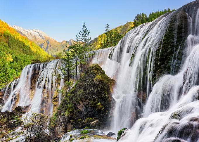 Jiuzhaigou Waterfall Landscape