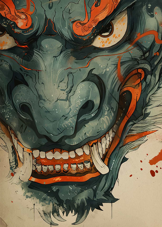 Stylized Oni Mask