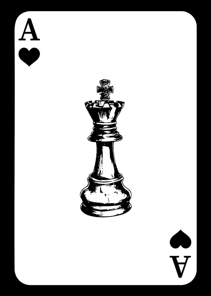 Ace of Hearts with Chess King