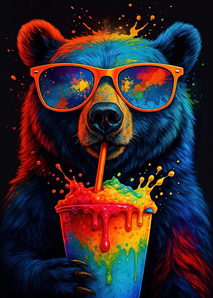 Cool Bear Colorful Drink