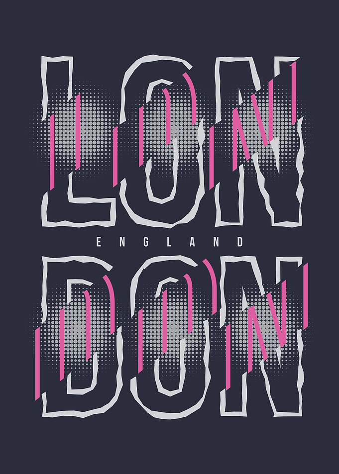 London England Graphic Text Design
