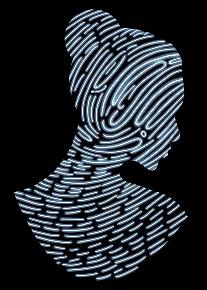 Fingerprint Woman Silhouette
