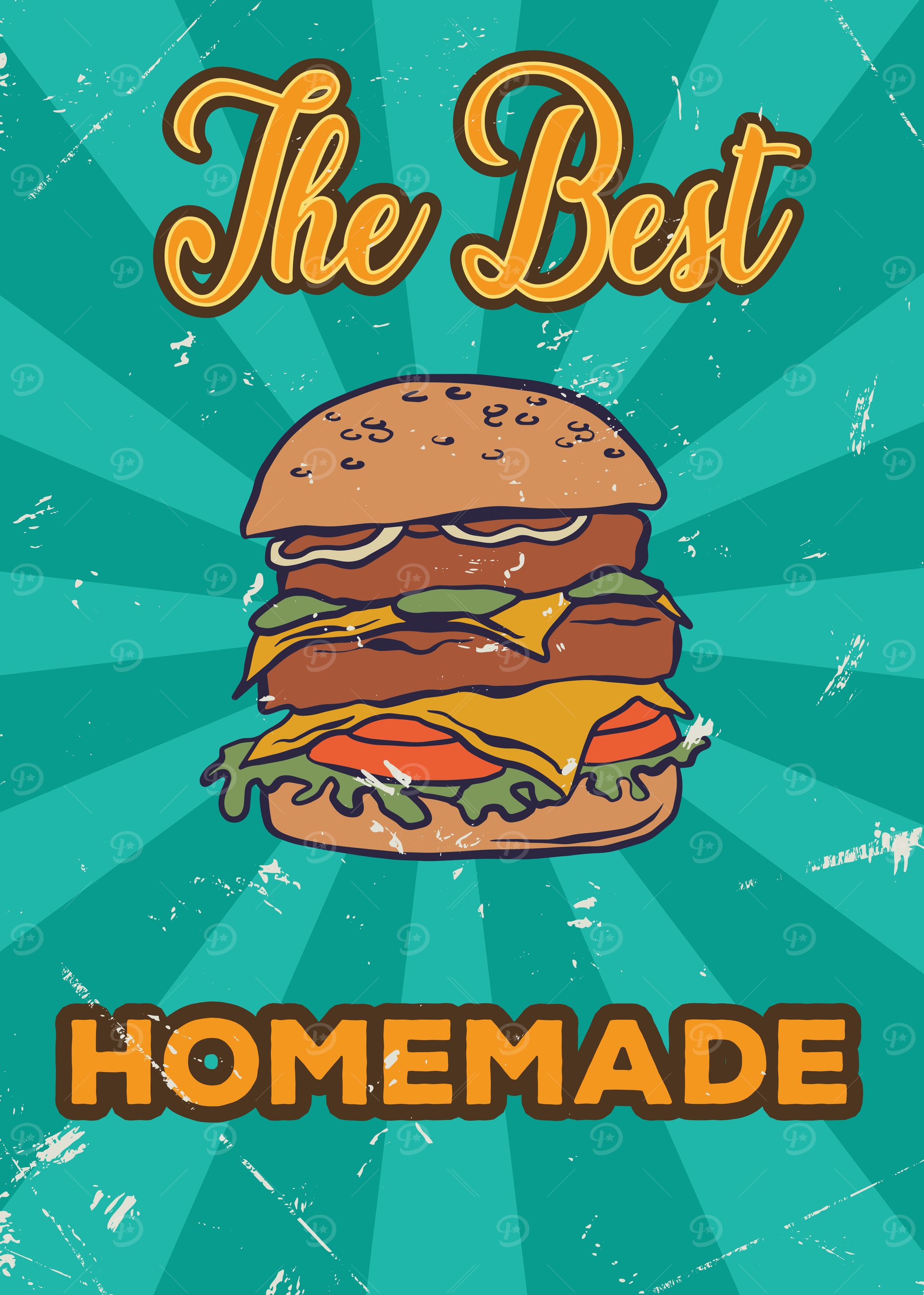The Best Homemade Burger Illustration