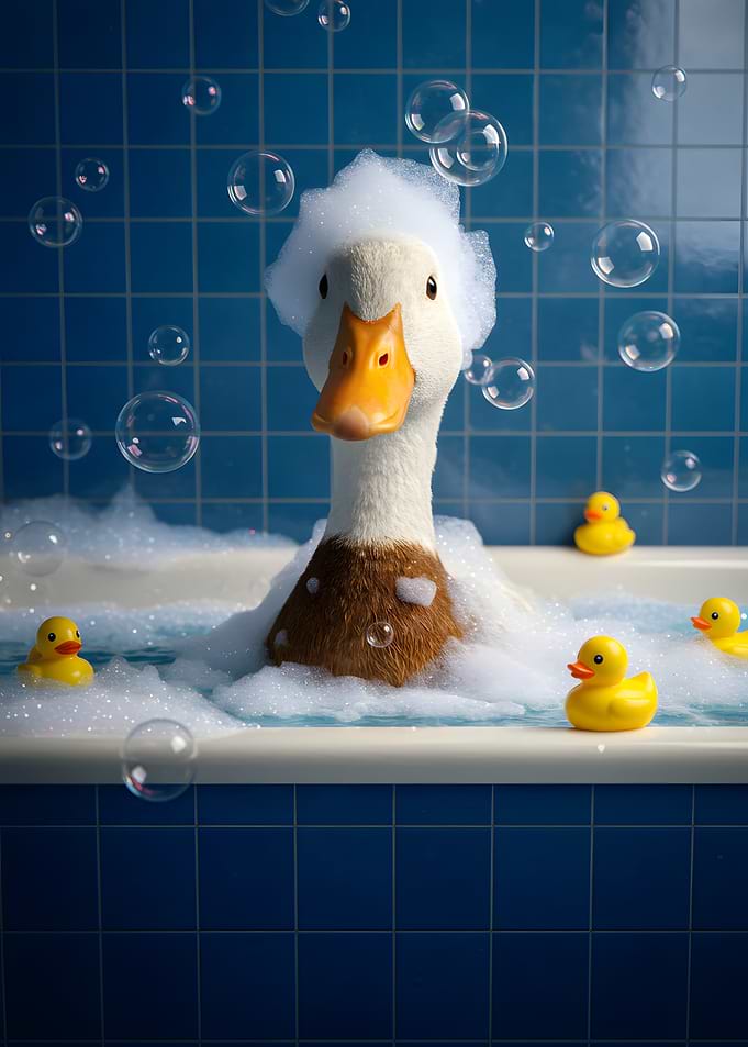 Duck in a Bubble Bath