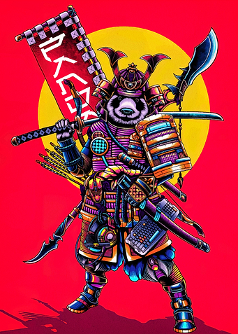 Samurai Panda Warrior Illustration