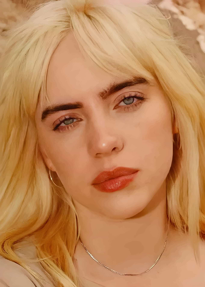 Yellow Billie Eilish Portrait