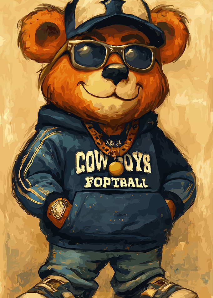 Cool Bear in Cowboys Gear