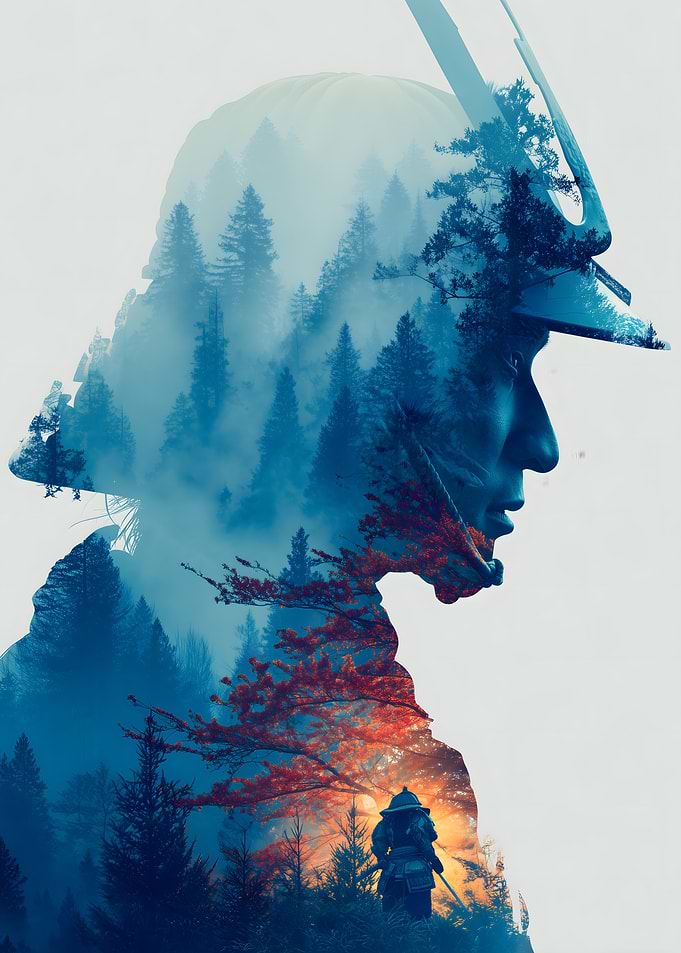 Majestic Forest Samurai Art