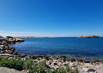 Rocky Coastline with Clear Blue Sky